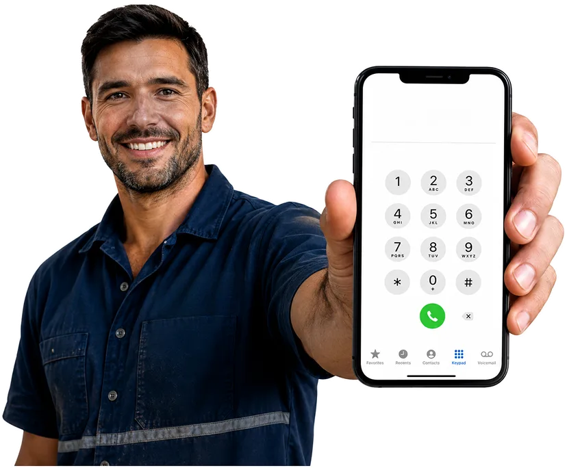 Our plumber taking a booking call for Double Bay