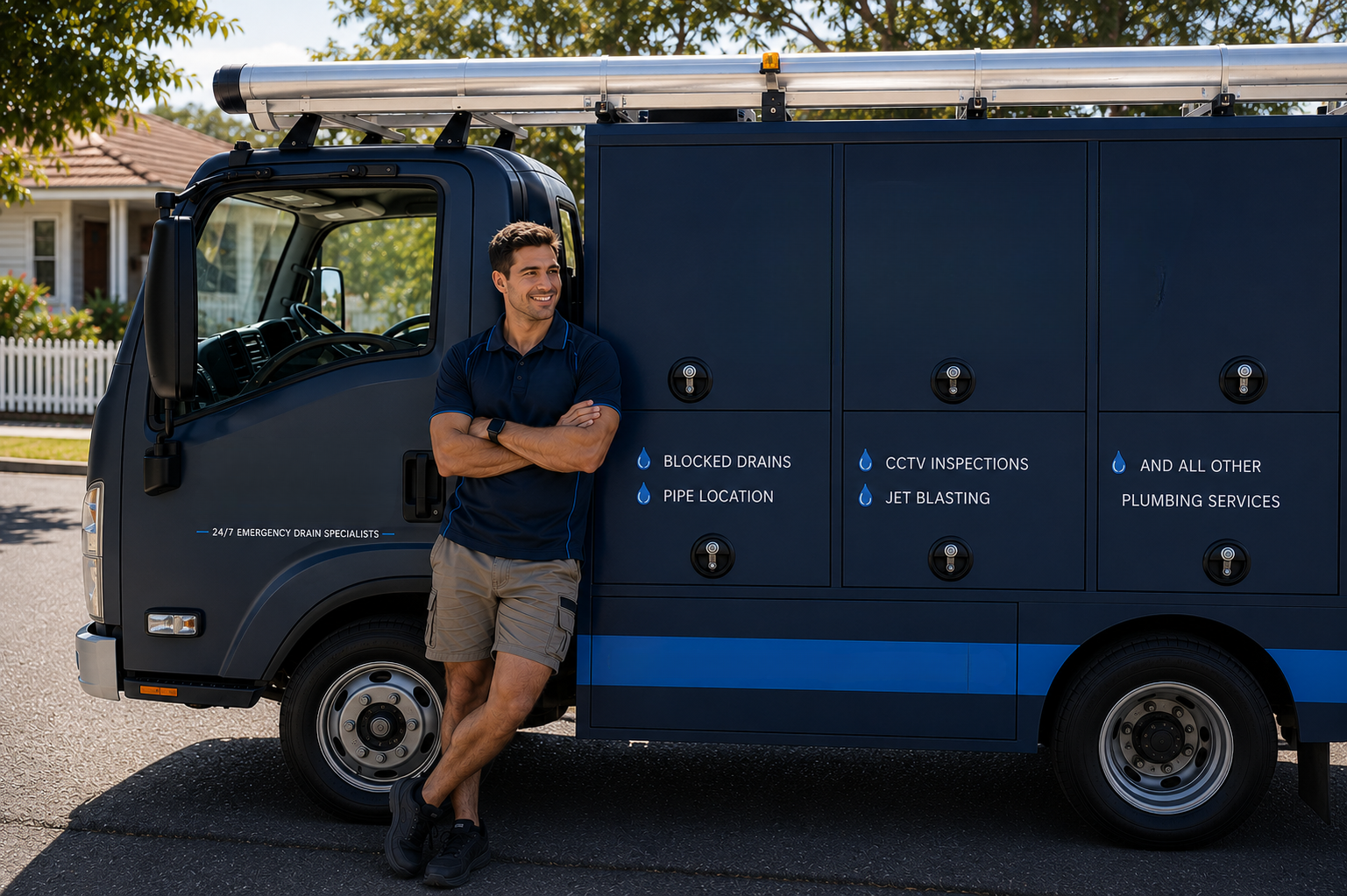Plumber with Double Bay Blocked Drains van